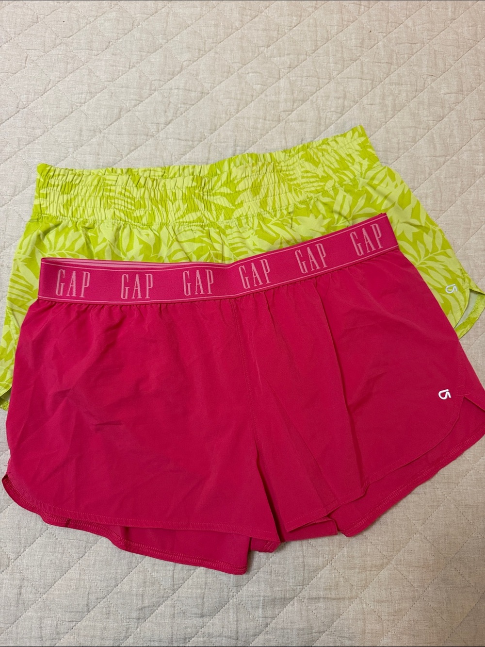 GAPfit Women’s Hot Pink Shorts and Neon Lime Shorts